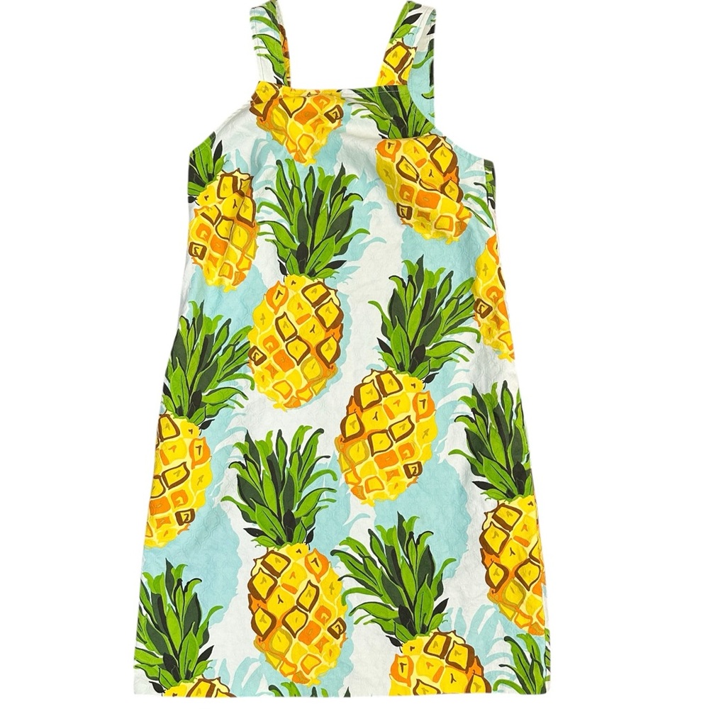 Trina Turk Sundress Shift Pineapple Cotton Tropical Beach Cruise Vacation Sz 6